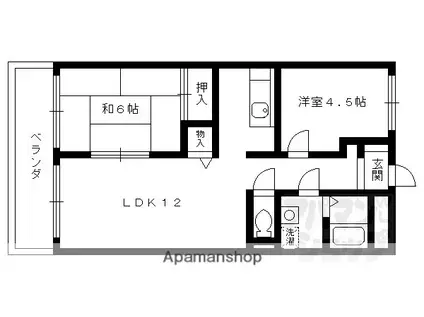 ヴィラアバンセ(2LDK/2階)の間取り写真