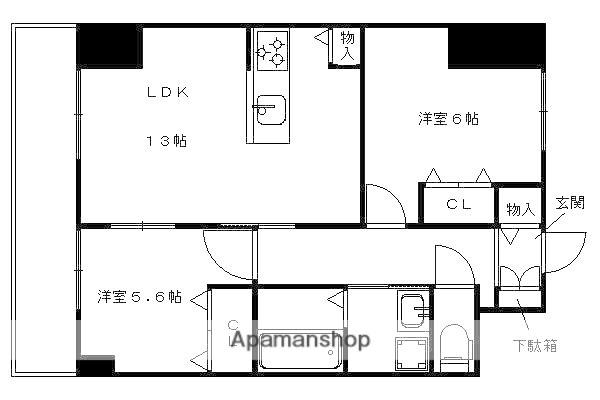 グランレブリー桂川グレイスレジデンス(2LDK/7階)の間取り写真