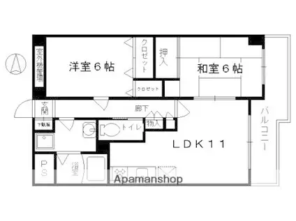 グランビア和(2LDK/2階)の間取り写真