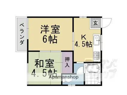 ハイム坂口(2K/2階)の間取り写真