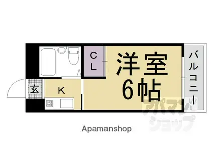 ライトオブフルタニ(1K/3階)の間取り写真