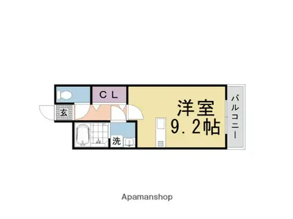 コヒリノ春日坂(ワンルーム/3階)の間取り写真