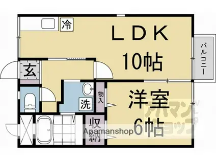ハイツ吉田(1LDK/1階)の間取り写真
