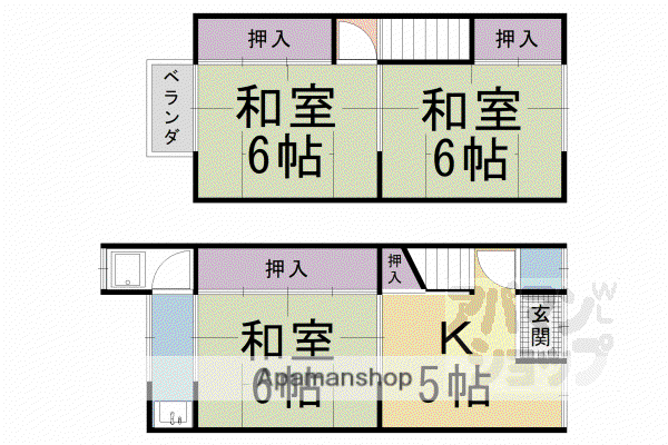 阪急電鉄京都線 東向日駅 徒歩10分 2階建 築47年(3K)の間取り写真