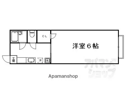 GREENS A棟B棟(1K/2階)の間取り写真