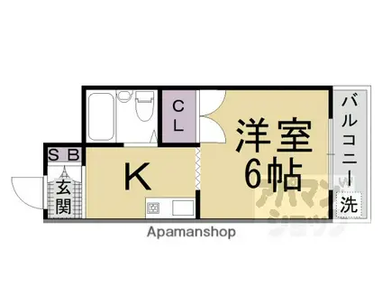 シャトーゆい(1K/3階)の間取り写真