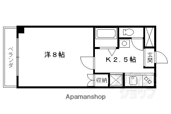 ウインズタックII(1K/3階)の間取り写真