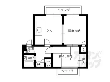クレールコート(2DK/1階)の間取り写真