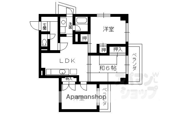 ウエスト HILL TAKATSUKAII(3LDK/2階)の間取り写真