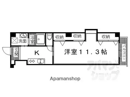 雅長岡京(1K/3階)の間取り写真
