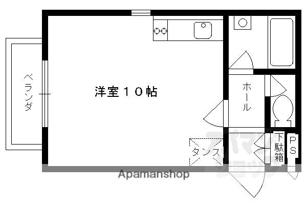 オブリガード西京(ワンルーム/2階)の間取り写真