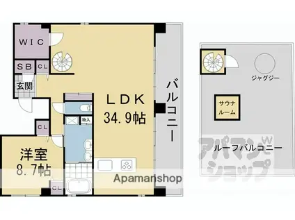 ATTRICE太秦天神川(1LDK/5階)の間取り写真