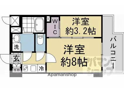 ASCLAIRE京都西院(2K/7階)の間取り写真