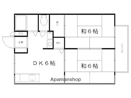 ドエル梅津(2DK/2階)の間取り写真