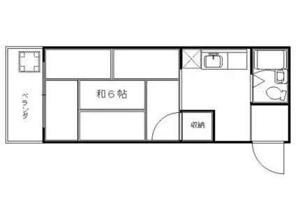 コーポ松井(1K/2階)の間取り写真