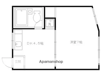 ハイツレスポ・アール(1DK/2階)の間取り写真