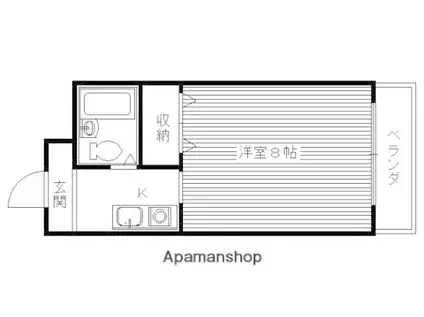 シャンブルN(1K/1階)の間取り写真