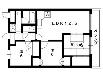 SUN・BIRD 桂(3LDK/1階)の間取り写真