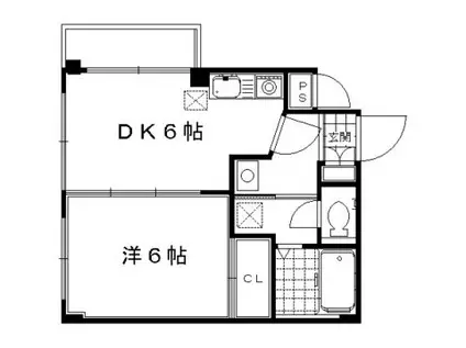 テアトリーノ長岡京(1DK/3階)の間取り写真