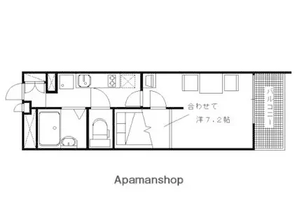 レオパレスカップラス(1K/2階)の間取り写真