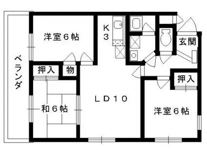 パラッツォ桂(3LDK/1階)の間取り写真