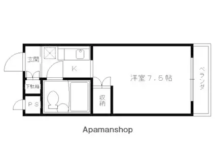 メゾン・ド・ハラ(1K/3階)の間取り写真