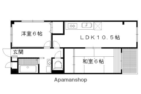ドエル梅の宮館(2LDK/3階)の間取り写真