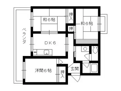 サンプラザ松尾(3DK/1階)の間取り写真