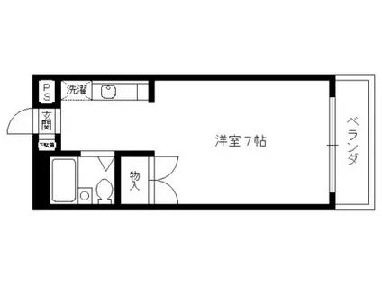 クリオにしぐち(1K/2階)の間取り写真