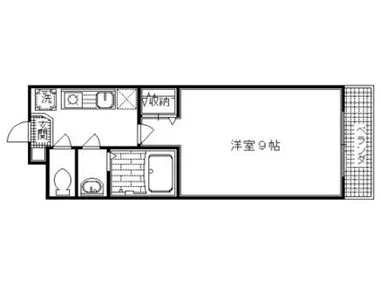 ヴェルデュール(1K/1階)の間取り写真
