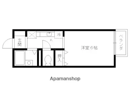 ガーデンハイツ西向日(1K/2階)の間取り写真