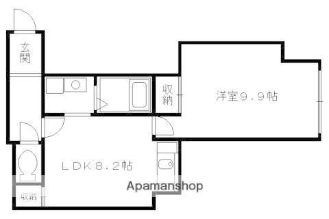 鳴滝音戸山町マンション(1DK/2階)の間取り写真