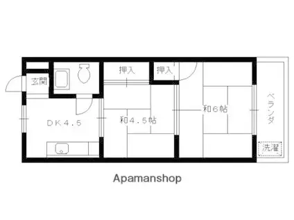 西野ハイツ(2DK/2階)の間取り写真