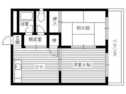 ハイツ大八木(2DK/3階)の間取り写真