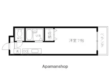 パルデメール(1K/3階)の間取り写真