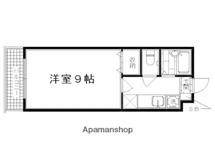 コモド嵯峨(1K/2階)の間取り写真