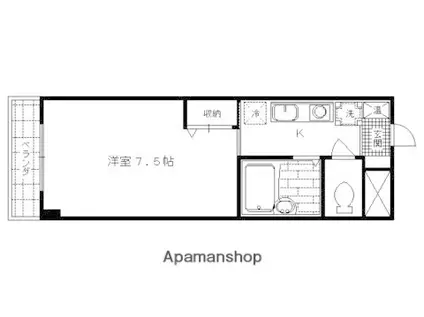 ハイツ山ノ内(1K/3階)の間取り写真