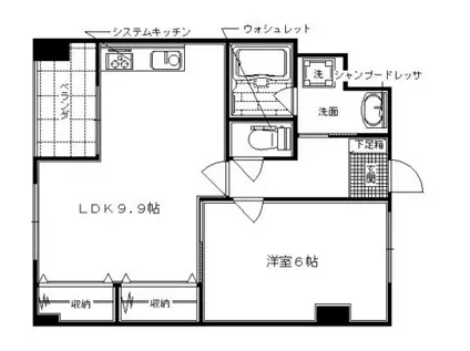 リエス西院(1LDK/6階)の間取り写真