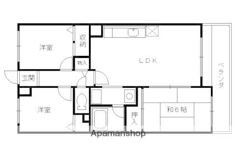 クレセントKYK(3LDK/4階)の間取り写真