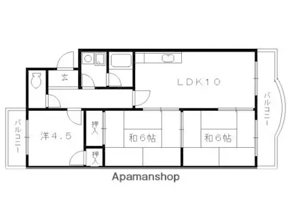 サンパレス(3LDK/2階)の間取り写真