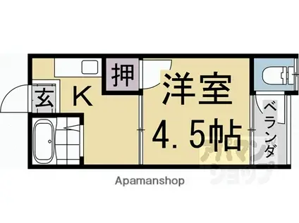 シオン荘(1K/1階)の間取り写真