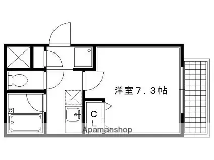 サンシティ烏丸高辻(1K/3階)の間取り写真