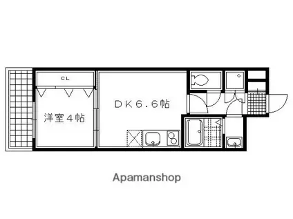 アイカーサ綾小路(1DK/5階)の間取り写真