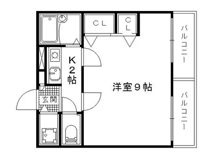 イースター西栄(1K/1階)の間取り写真