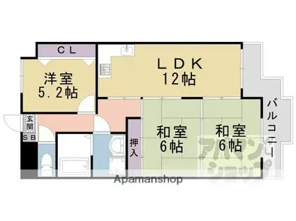 グリーンハイム平井(3LDK/2階)の間取り写真