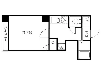 ZEZE御幸町(1K/4階)の間取り写真
