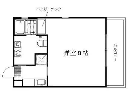 アルカスNEXT御池(1K/2階)の間取り写真