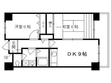 サンサーラ21(2DK/7階)の間取り写真