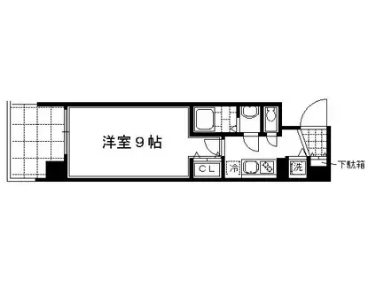 プレサンス京都四条大宮(1K/4階)の間取り写真