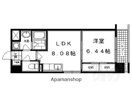 プラネシア星の子四条西洞院(1LDK/10階)の間取り写真